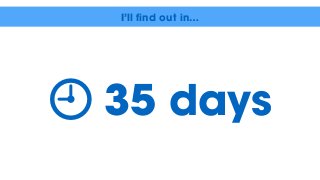 35 days⏲
I’ll find out in…
 