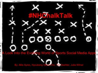 #NHChalkTalk




A Look Into the Evolving World of Sports Social Media Apps


       By: Allie Ayres, HyoJeong Olivia Cho, Tim Doehler, Julia Wilner
 