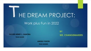 [Challenge:Future] The Dream Project: Work plus Fun in 2022 | PPT