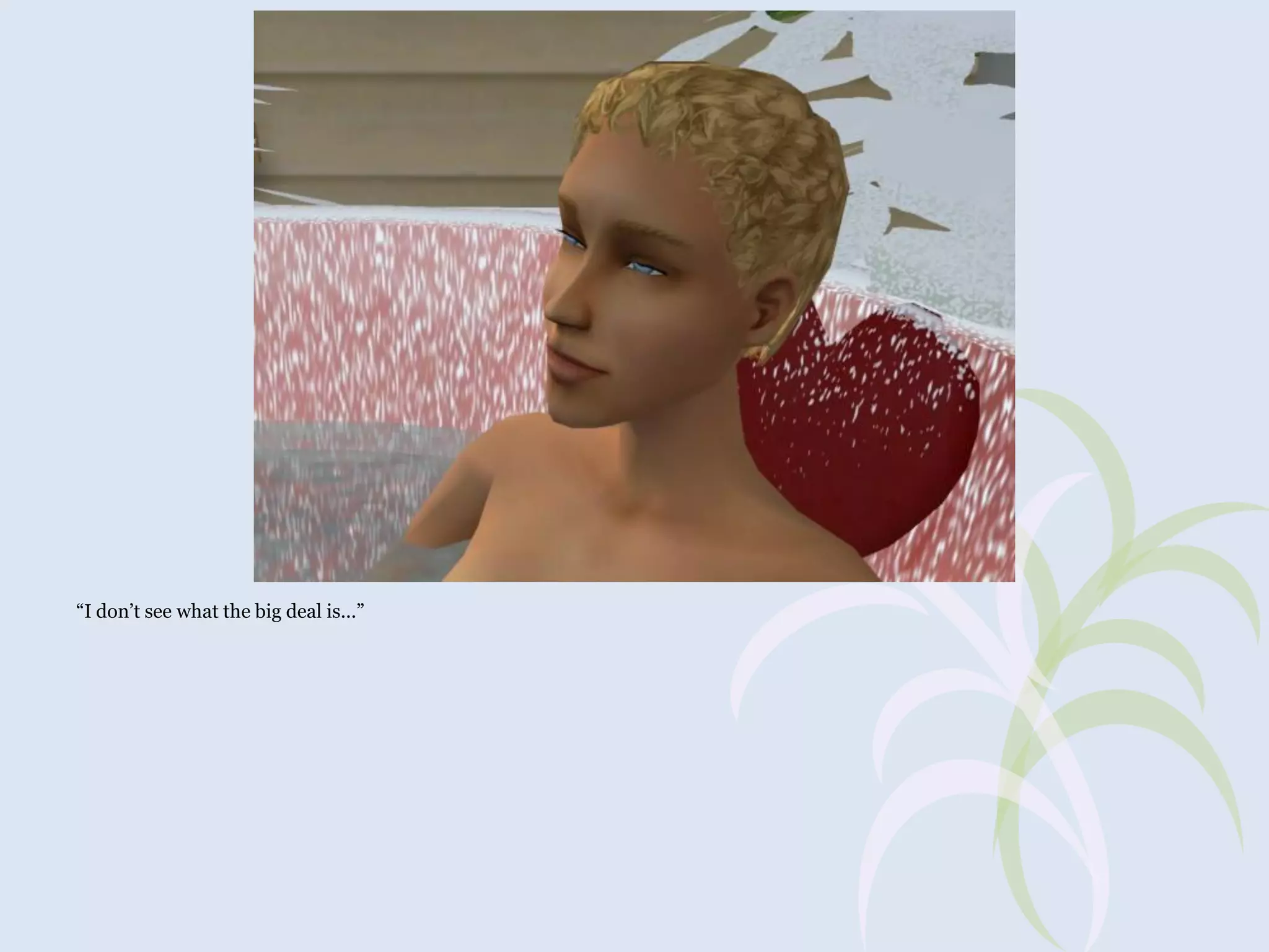 “I don’t see what the big deal is...”

 