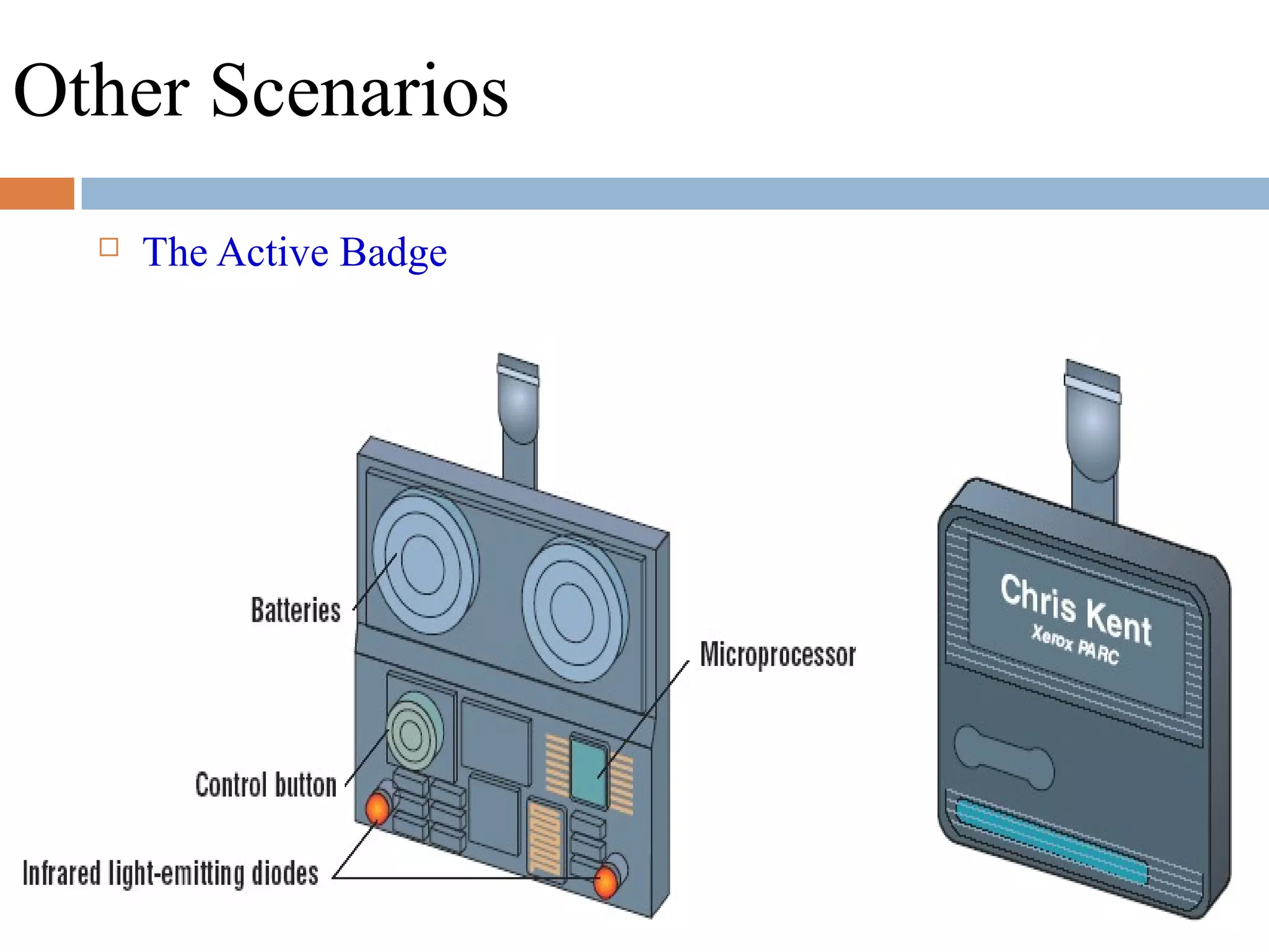 Other Scenarios
 The Active Badge
 