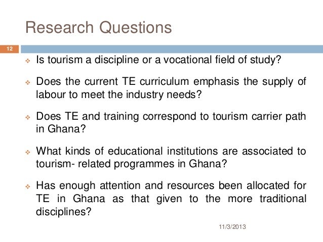 Research topics on tourism industry