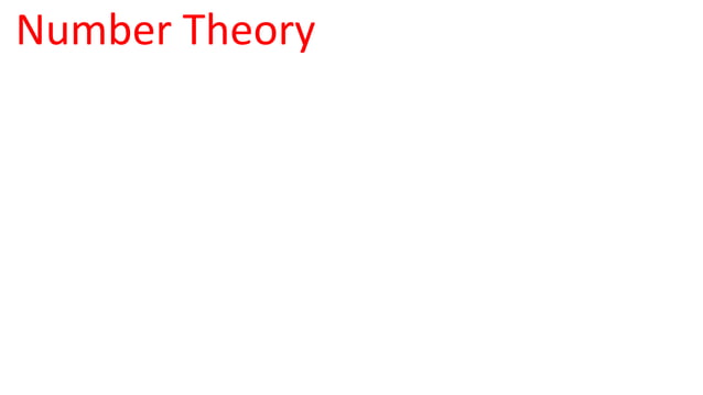 Number Theory - C3 | PPT
