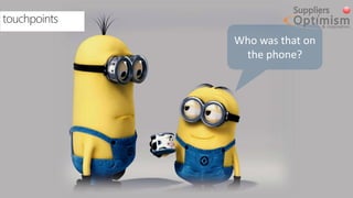 Who was that on
the phone?
touchpoints
 
