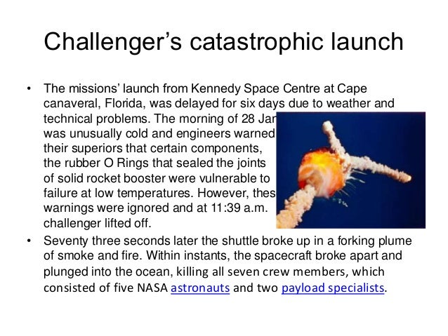 Space shuttle challenger disaster case study ppt picture