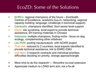 The challenges of implementation of One Health/EcoHealth at project level