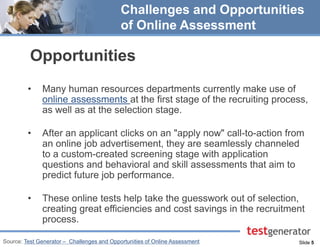 Challenges and opportunities of online assessment | PDF