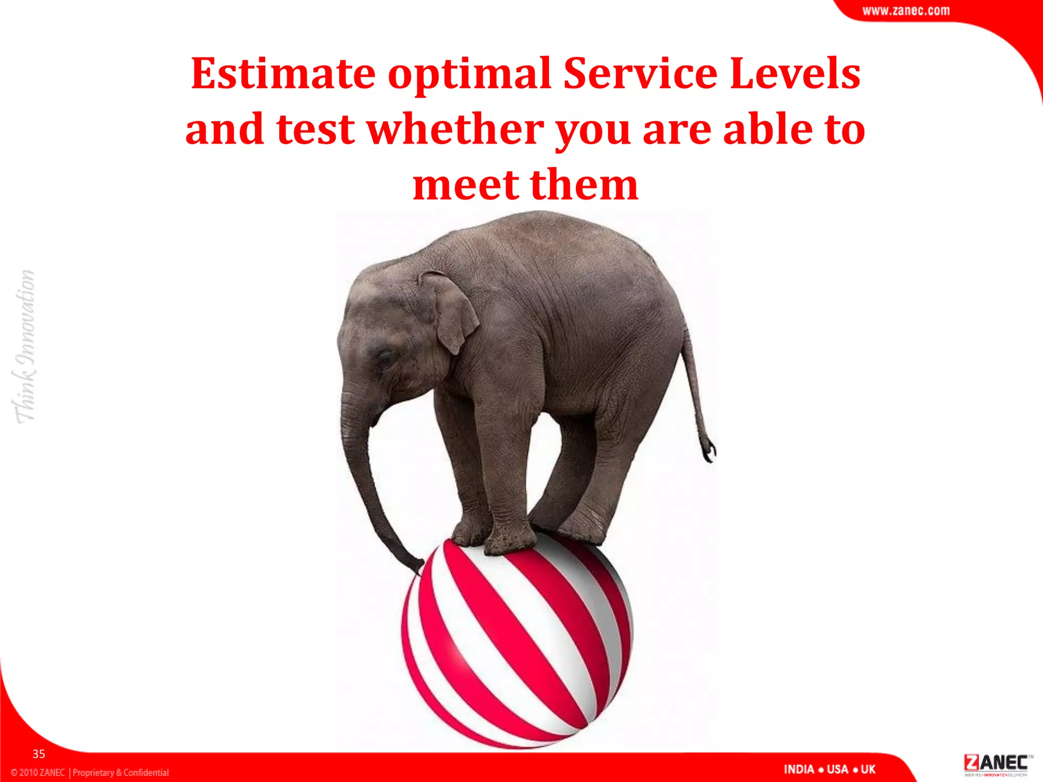 35
Estimate optimal Service Levels
and test whether you are able to
meet them
 