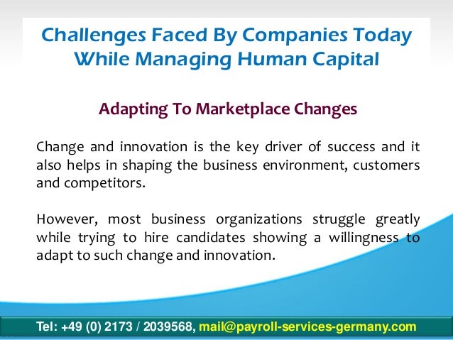 Challenges Faced By Companies Today While Managing Human Capital
