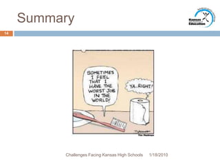 Summary1/13/201014Challenges Facing Kansas High Schools