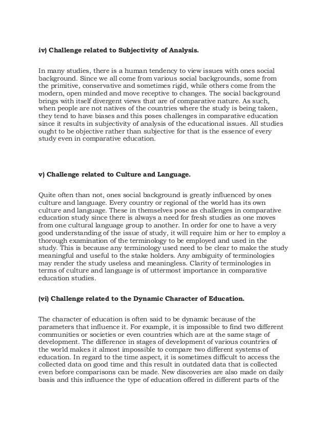 challenges in comparative education