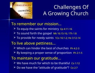 Challenges For A Growing Congregation.ppt