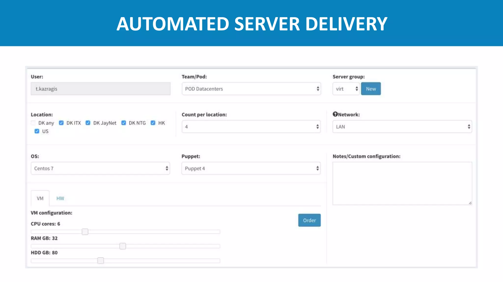 AUTOMATED SERVER DELIVERY
 
