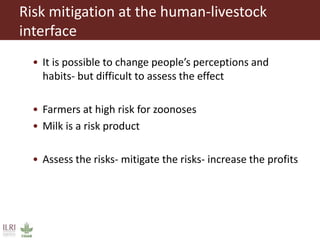 Challenges in intensifying India smallholder dairy production: Health risks and productivity gaps