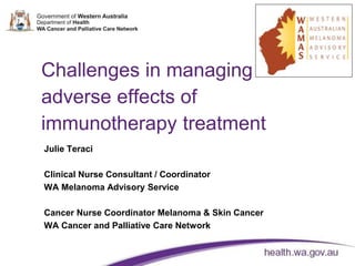 Challenges in managing adverse effects of immunotherapy treatment | PPTX