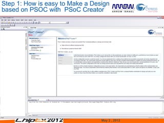 Step 1: How is easy to Make a Design
based on PSOC with PSoC Creator




                                 May 2 , 2012   12
 