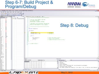 Step 6-7: Build Project &
Program/Debug



                            Step 8: Debug




                            May 2 , 2012    16
 