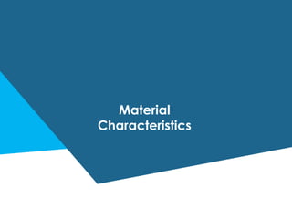 Material
Characteristics
 