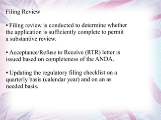 Regulatory Filings Example Challenges in regulatory filing of generic products in Europe and ...