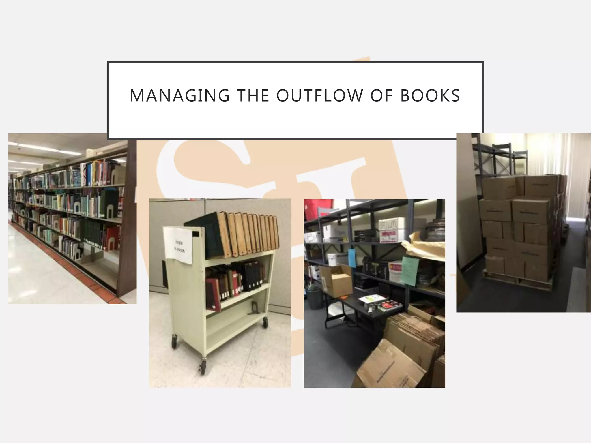 MANAGING THE OUTFLOW OF BOOKS
 