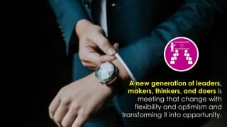 favoriot
A new generation of leaders,
makers, thinkers, and doers is
meeting that change with
flexibility and optimism and...