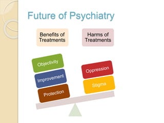 Future of Psychiatry
Benefits of
Treatments
Harms of
Treatments
 