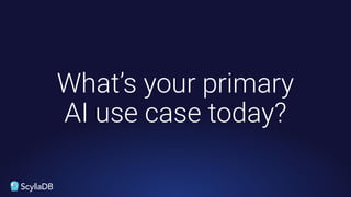 What’s your primary
AI use case today?
 