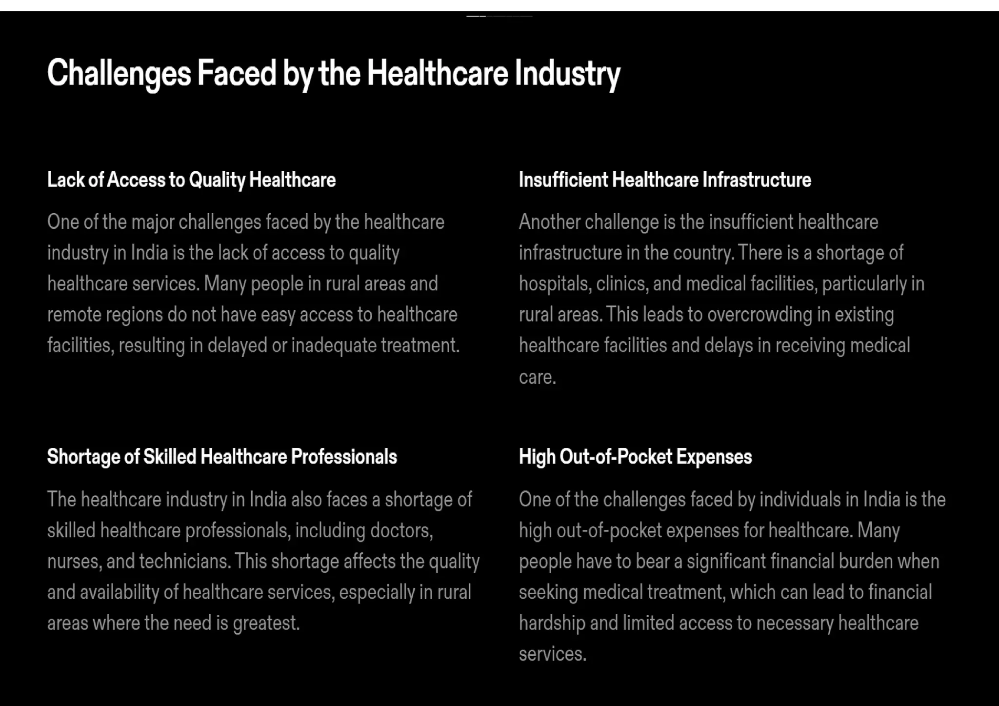 Challenges of the Healthcare Industry in India | PPTX