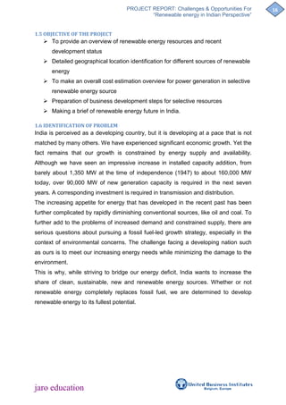 Challenges & opportunities for renewable energy in india | PDF