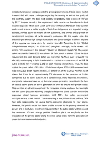 Challenges & opportunities for renewable energy in india | PDF