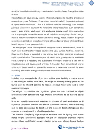 Challenges & opportunities for renewable energy in india | PDF
