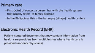 Challenges to EHR use in Philippine primary health care settings | PPTX