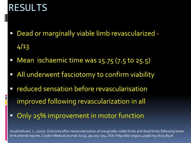 Challenges with vascular injuries in resource poor setting | PPT