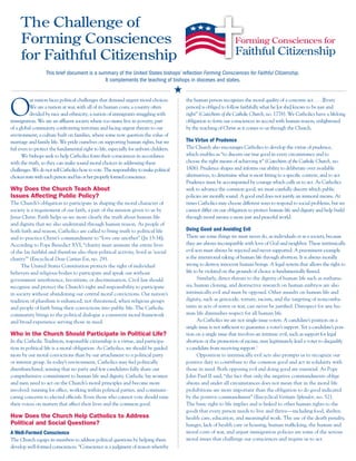 The Challenge of Forming Consciences for Faithful Citizenship - A USCCB ...