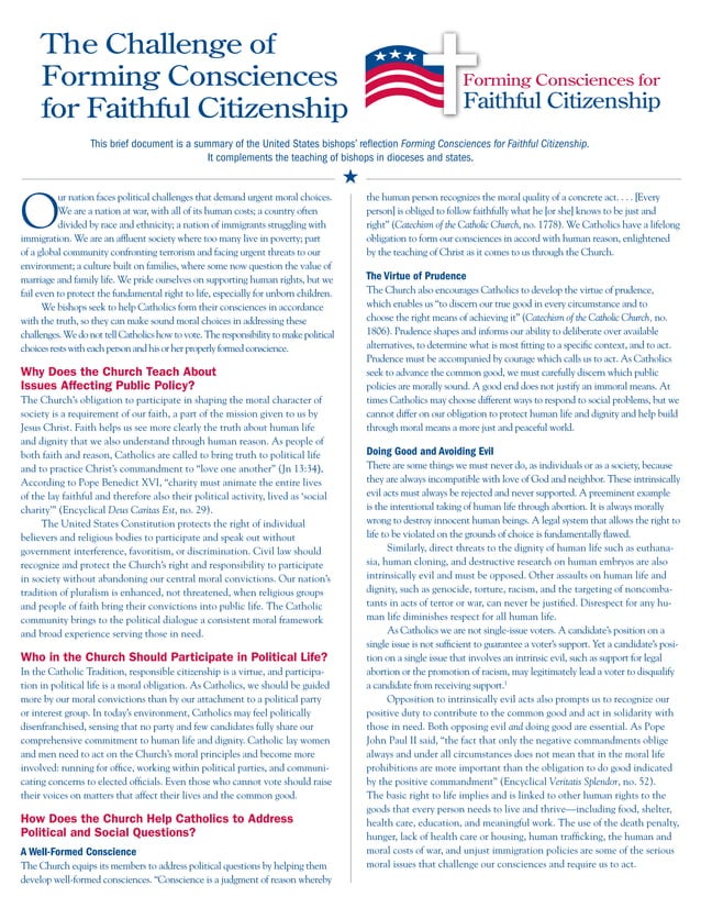 The Challenge of Forming Consciences for Faithful Citizenship - A USCCB ...