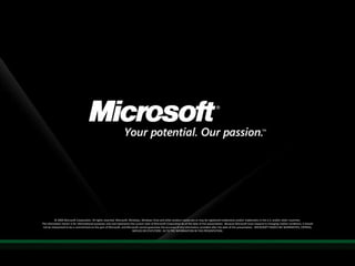 Required Slide<br />© 2009 Microsoft Corporation. All rights reserved. Microsoft, Windows, Windows Vista and other product...
