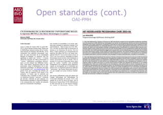 kce.fgov.be
Open standards (cont.)
OAI-PMH
http://www.abd-bvd.net/cah/2004-2_Gobin.pdf http://www.abd-bvd.net/cah/2008-1_Waaijers.pdf
 
