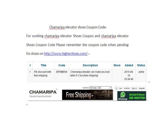 chamaripa coupon