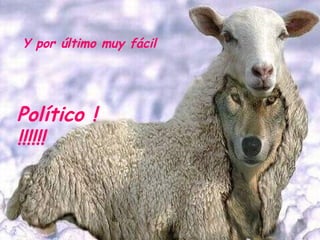 Y por último muy fácil Político !!!!!!! 