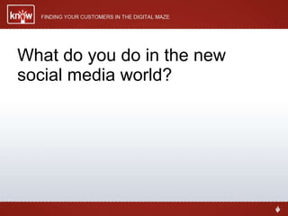 What do you do in the new social media world? 