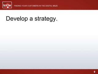 Develop a strategy. 