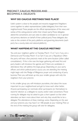 Caucuses Process Precinct Caucus Training | PDF