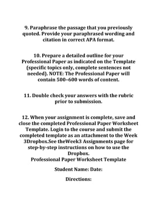 Chamberlain college of nursing nr 351 week 3 assignment professional ...