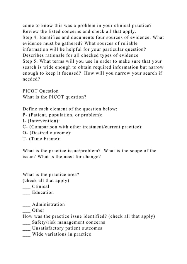 Chamberlain College of Nursing NR 439 PICOT WorksheetPICOT .docx