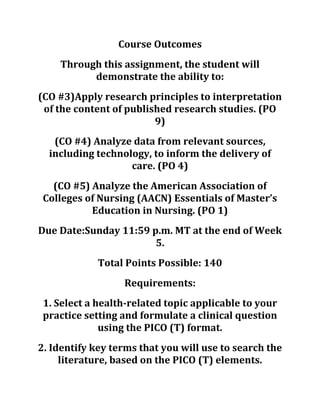 Chamberlain college of nursing nr 500 week 5 assignment evidence | DOC