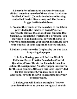 Chamberlain college of nursing nr 500 week 5 assignment evidence | DOC