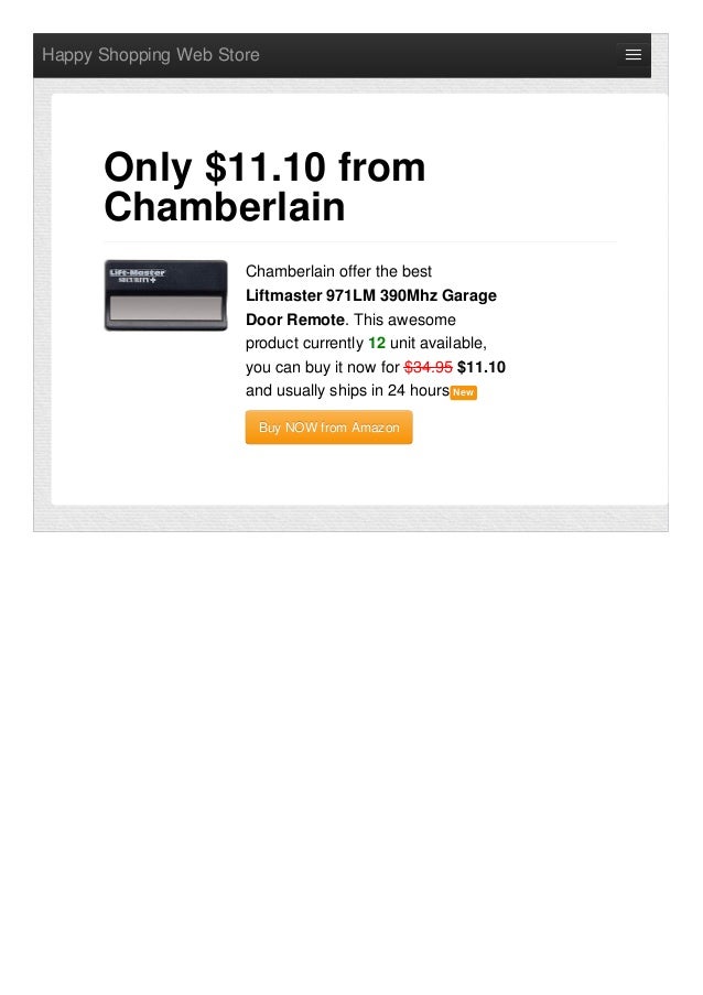 Chamberlain Offer The Best Liftmaster 971lm 390mhz Garage Door Remote