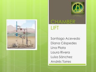 CHAMBER
LIFT
Santiago Acevedo
Diana Céspedes
Lina Plata
Laura Rivera
Luisa Sánchez
Andrés Torres
 