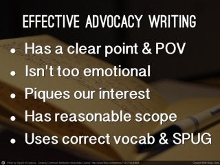 The Power of Your Ideas: Writing for Advocacy