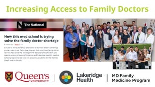Increasing Access to Family Doctors
 